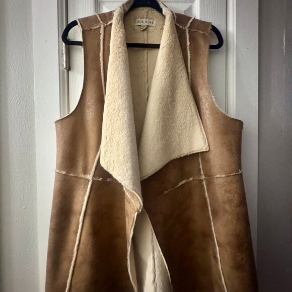 🤎 Knox Rose Faux Suede Sherpa Lined Vest | XL | Excellent Condition 🤎 - Picture 2 of 7